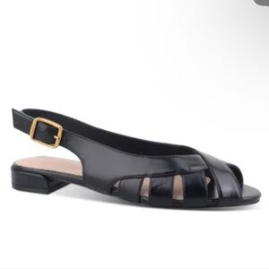 NEW Women's Essie Fisherman Slingback Flat Sandals-Black us 6.5
l